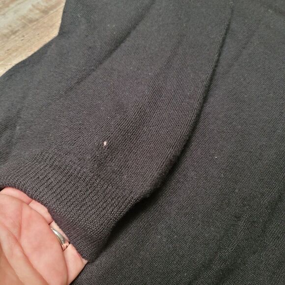 Davis & Squire Men's Size XL Black Merino Wool Long Sleeve Pullover Sweater - Picture 6 of 8